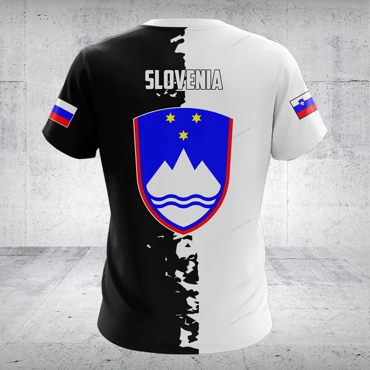 Custom Summer Casual Slovenia Flag Graphic T-shirts Soft Fabric Men's Fashion E-Sports Jersey Loose Oversized Short Sleeve Tops