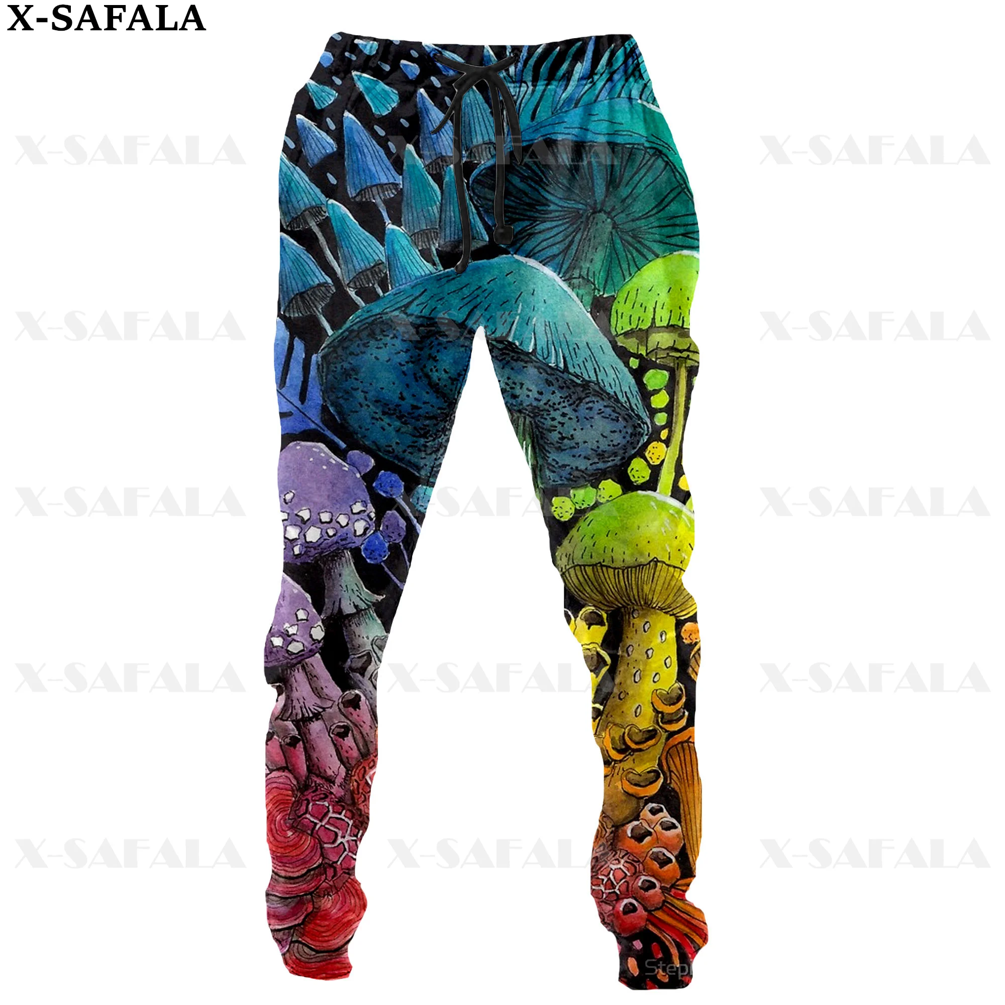 Cogumelo colorido dos homens 3D impressão calças, calças longas ginásio, camo hiphop moletom, corredores casuais, streetwear, roupas esportivas, Y2k