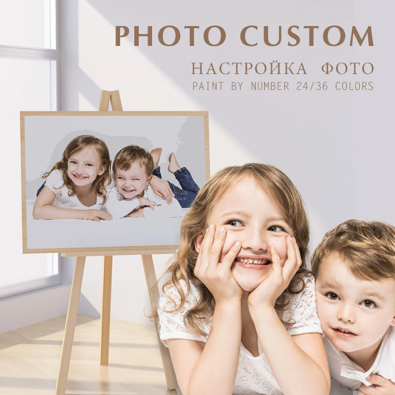 PhotoCustom Painting By Numbers Personality Family Photo DIY Personalised Canvas By Numbers Animal Scenery Home decor Diy Gift