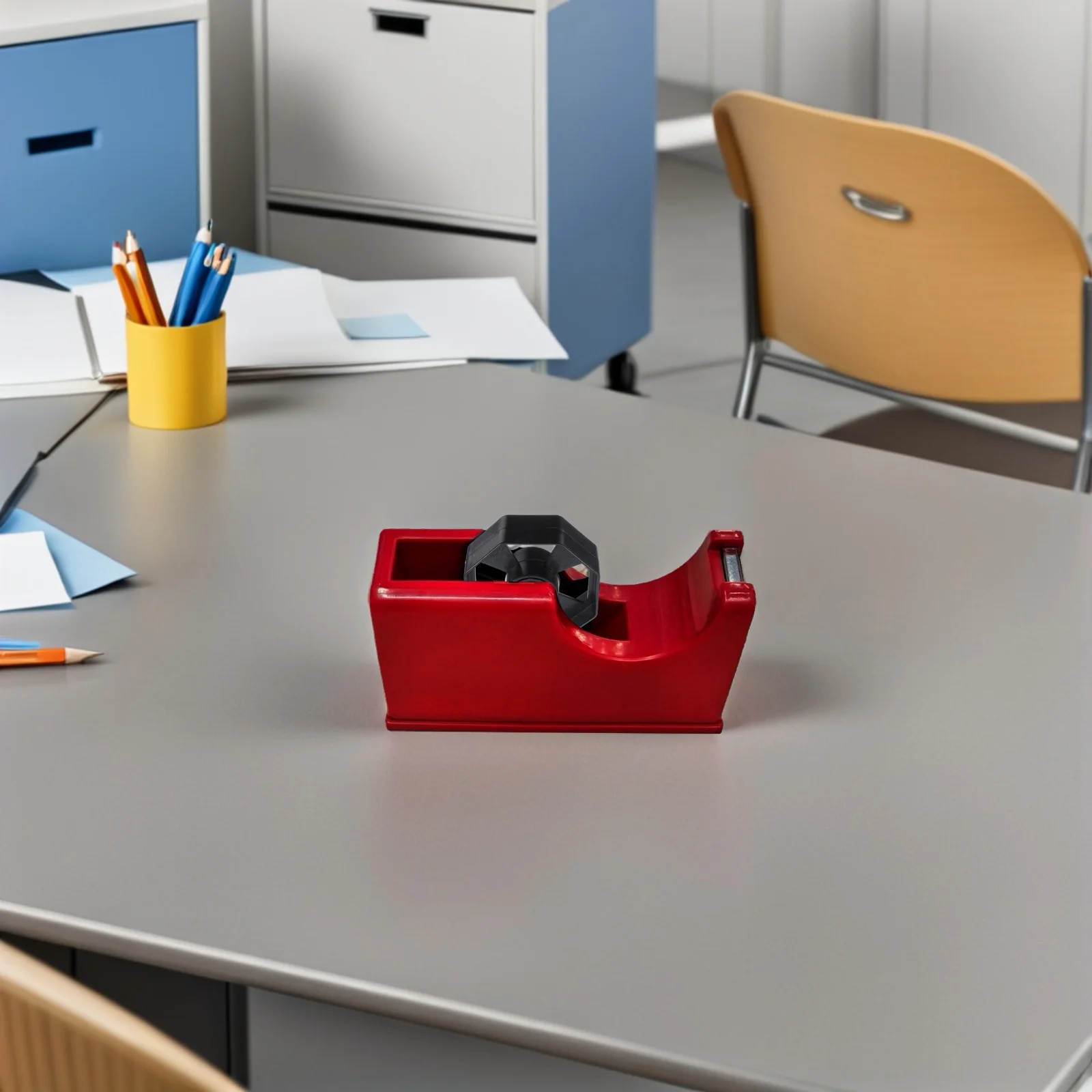 

3Sets Black Desktop Tape Dispenser Rolling Core Smooth Replacement Tape Holder Roller Accessories Office Movable Roller Core