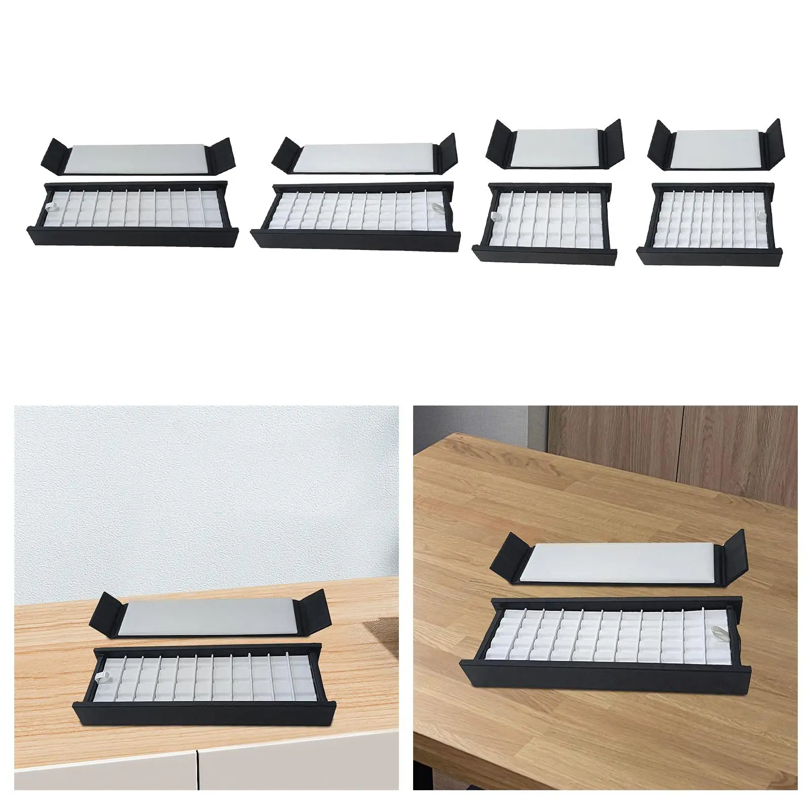 Jewelry Organizer Box GEM Storage Box for Women Large Capacity Rectangular Diamond Display Tray Trinket Box for Necklaces