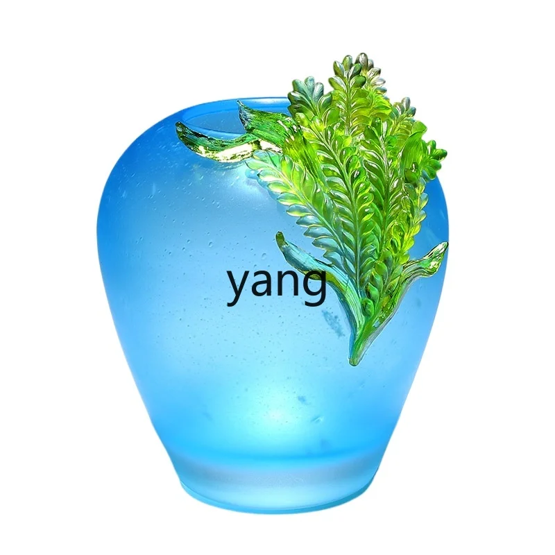 Yjq creative high-end spike safe vase suitable for dried flowers, glazed ornament decorative housewarming gift