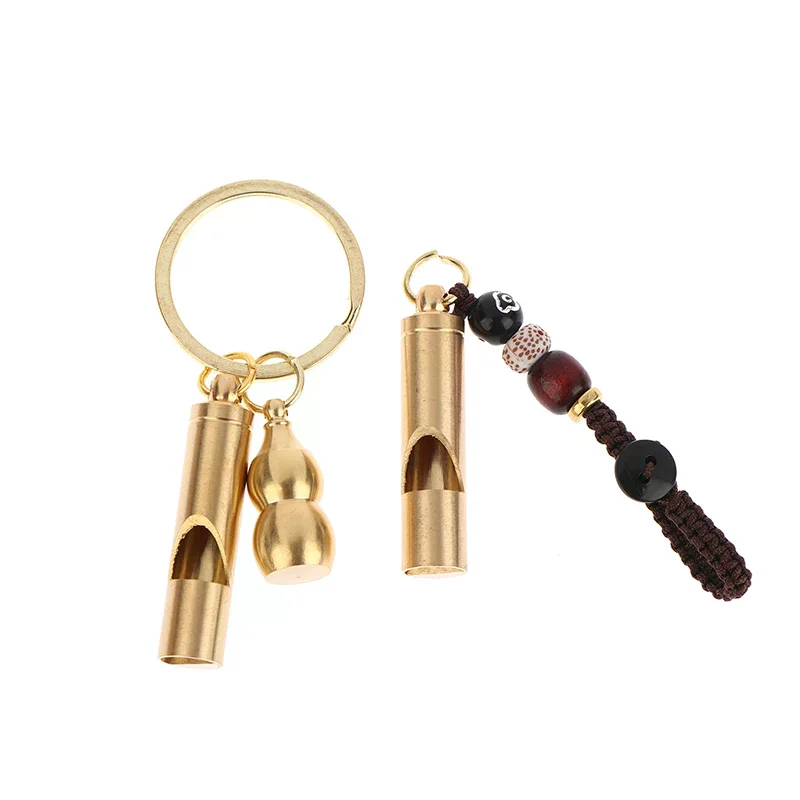 1 قطعة النحاس الطوارئ صفارة إنقاذ عالية ديسيبل سلسلة مفاتيح محمولة أدوات في الهواء الطلق صافرة للتدريب الحكم التخييم التنزه