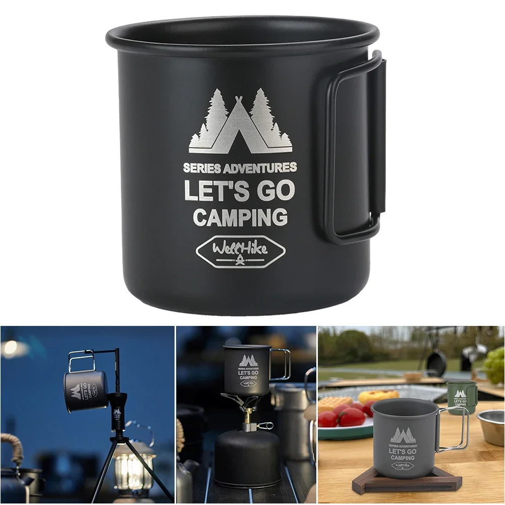 

Женская чашка из алюминиевого сплава, Туристическая посуда, посуда для пикника, уличные походные кофейные кружки, дорожная чашка для питья 300 мл