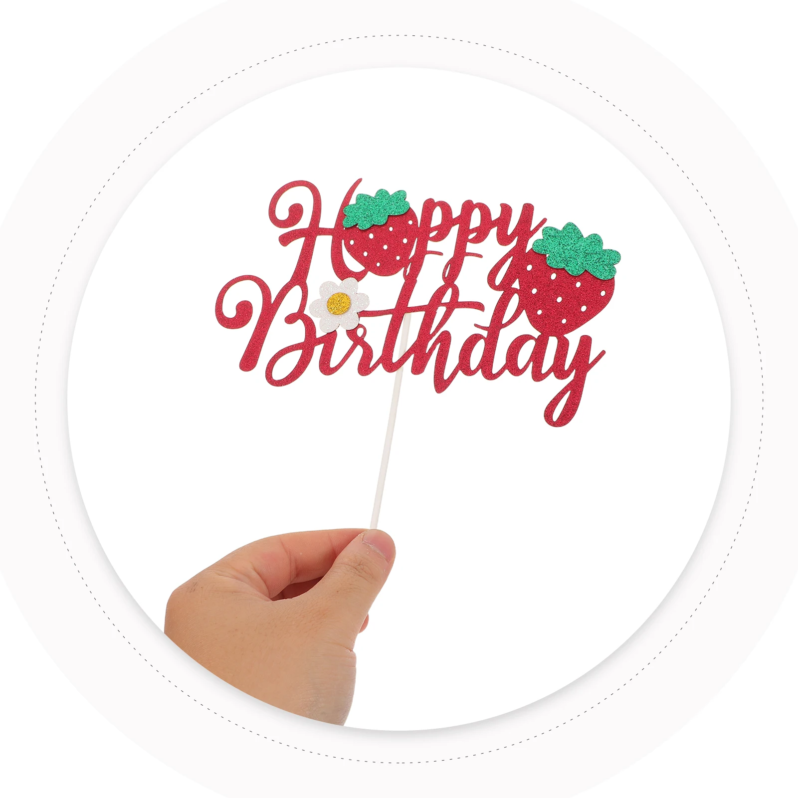 

Strawberry Cake Decoration Fruit Theme Party Decorations Dessert Table Flower Topper Floral First Birthday Cute Picks
