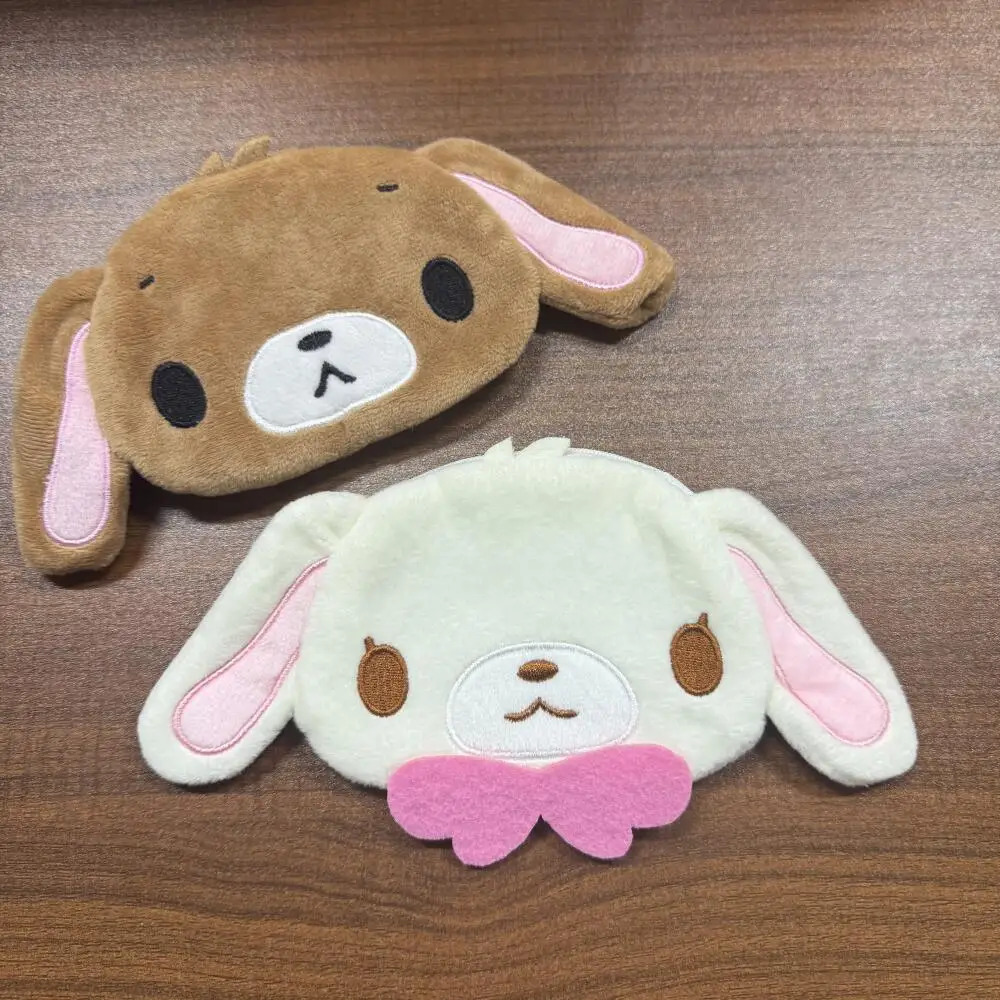 Kawaii Sugarbunnies المرأة أفخم سستة أحمر الشفاه الحقيبة حقيبة مستحضرات تجميل Shirousa Kurousa الكرتون المخملية سماعة حقيبة محفظة نسائية للعملات المعدنية هدية