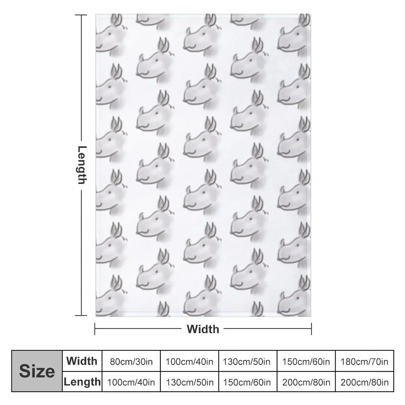 A Cute Little Rhino Throw Blanket funny gift Decorative Throw Designers Thermal Flannel Fabric Hairy Blankets