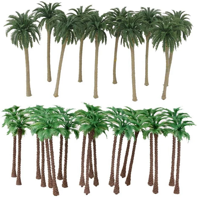 

B49B-200 Pcs Coconut Palm Model Trees/Scenery Model Plastic Artificial Layout Rainforest Diorama