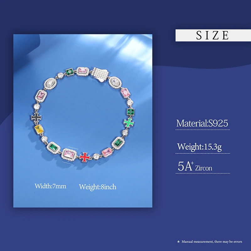 NASIA Trend Colored Square Stone Choker Necklace for Women Girls Colorful Chain for Men Couple Jewelry 7mm/10mm Male Female 2026