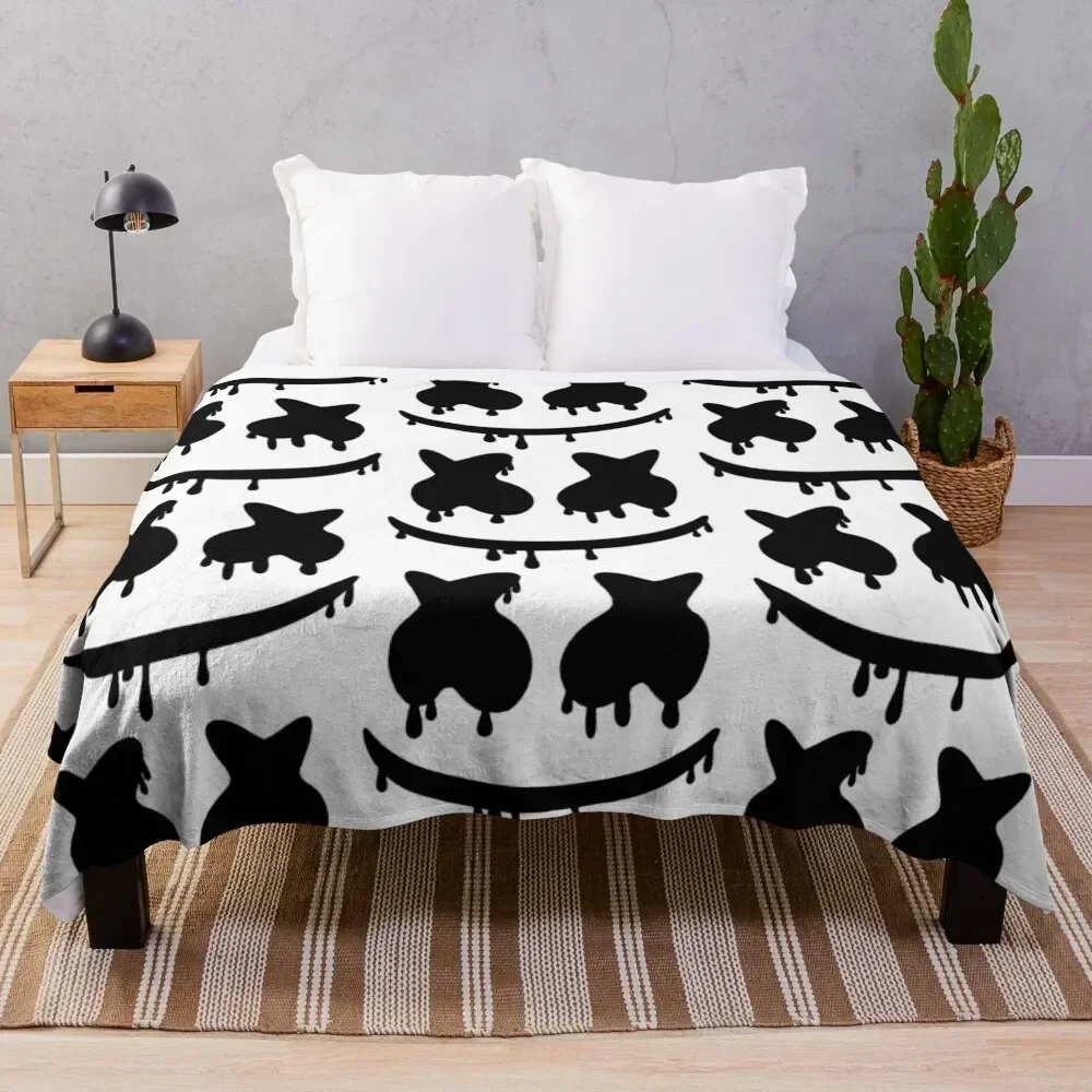 

Marshmello Throw Blanket Soft Plush Plaid Polar Blankets