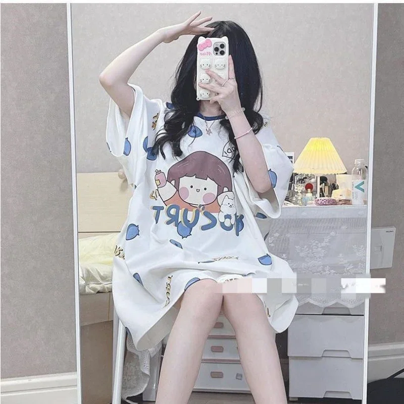 Nightgowns Women's Clothing Summer Thin Home Loose Simple Affordable Skinny High Quality Soft Comfortable Cool Temperament Sweet