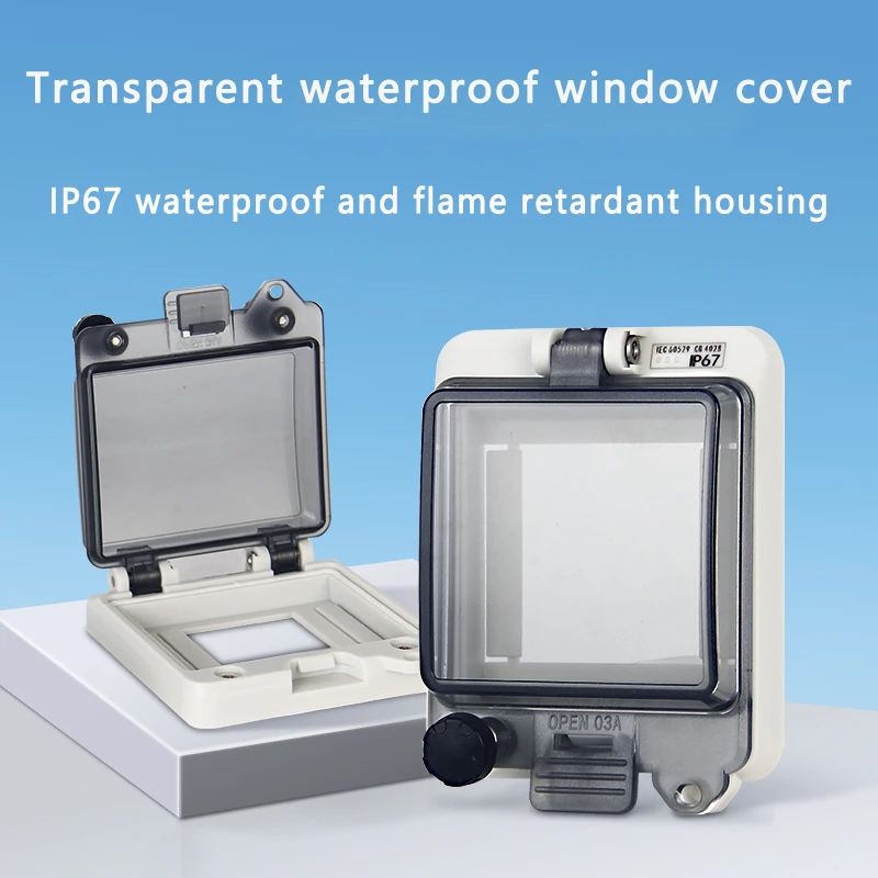 Transparent plastic protective window cover circuit breaker switch box IP 67 waterproof and impact resistant panel