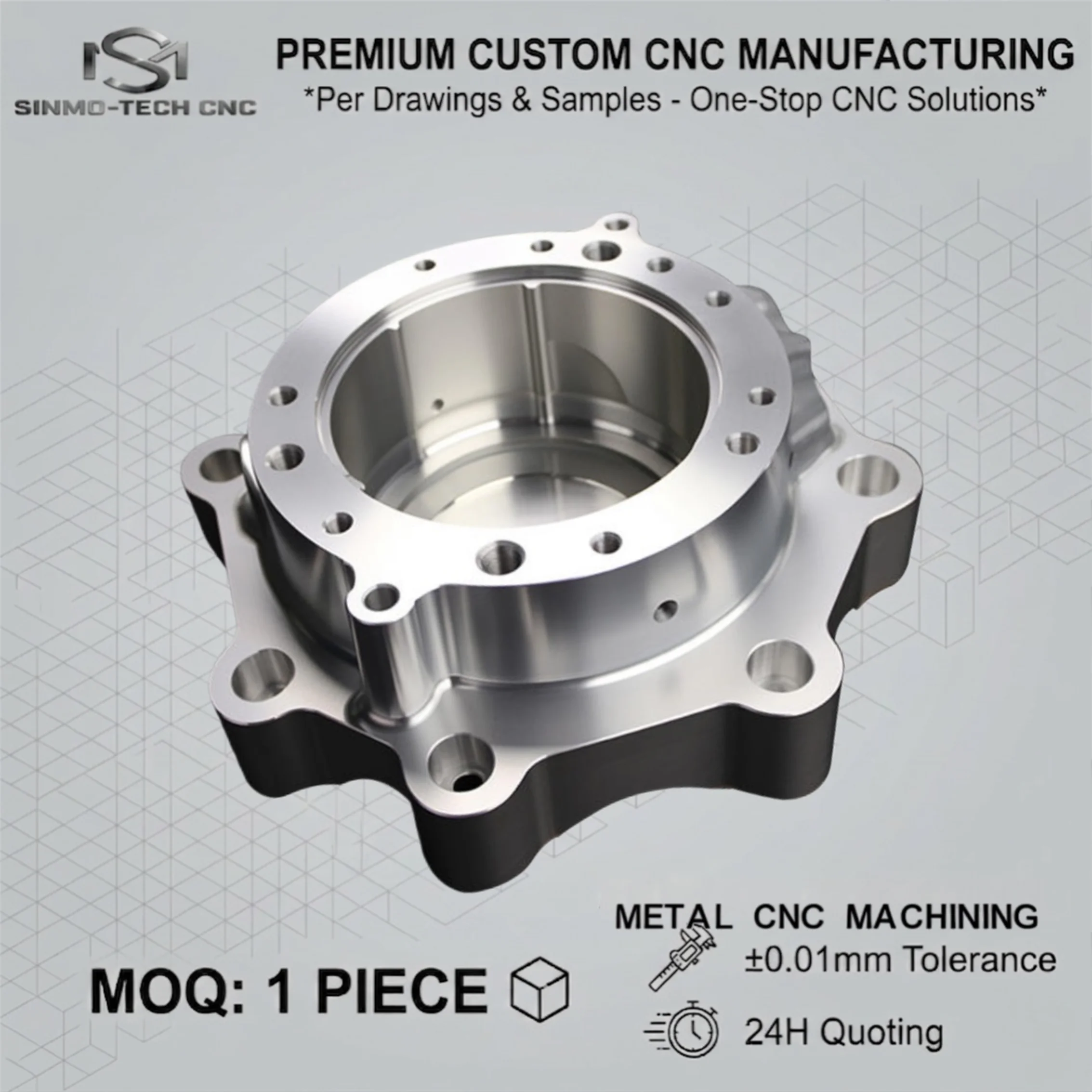 Professional 5-Axis CNC Milling & Turning Service-Custom Complex Metal Geometry-Aluminum Steel Brass Components-Global Shipping