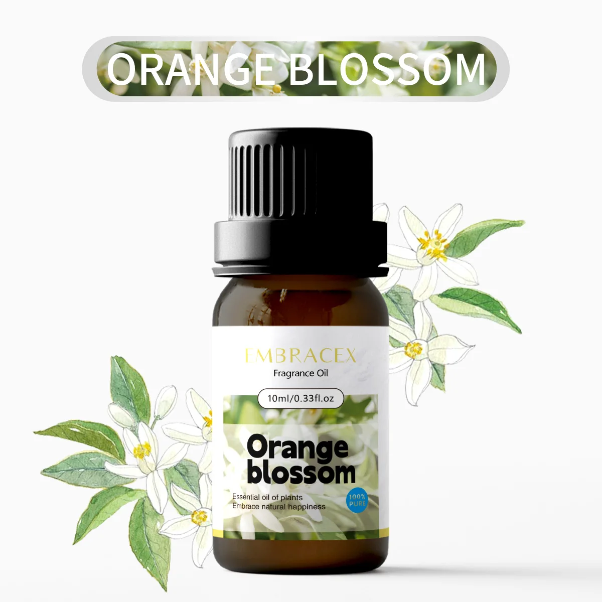10ml Orangenblüten-Duftöle Blumiger Duft Süßer Geruch Langanhaltendes Auto-Duftöl Geschenk für Freunde
