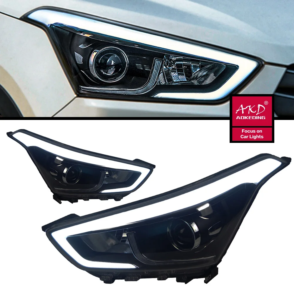 

Car Head Light Parts For Hyundai ix25 2014-2017 LED Front Headlights Replacement DRL Daytime light Projector Facelift