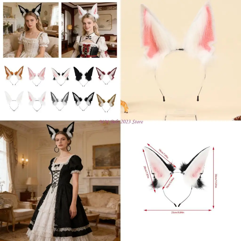 

49ME Adorable Plush Animal Ear Headband Fashionable for Themed Parties Photo Props