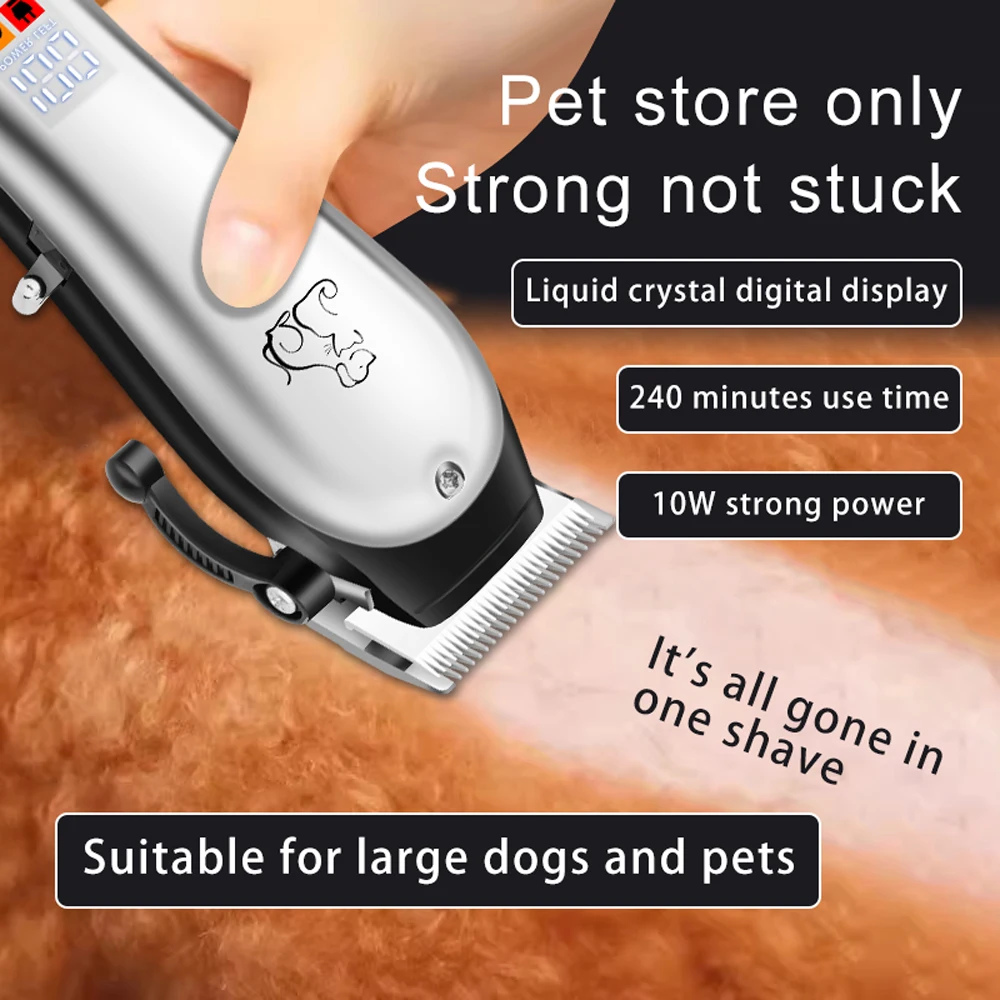 Professional Dog Hair Clippers, Electric Pet Hair Trimmer with USB Charging, Low Noise Animal Grooming Kit for Dogs, Cats