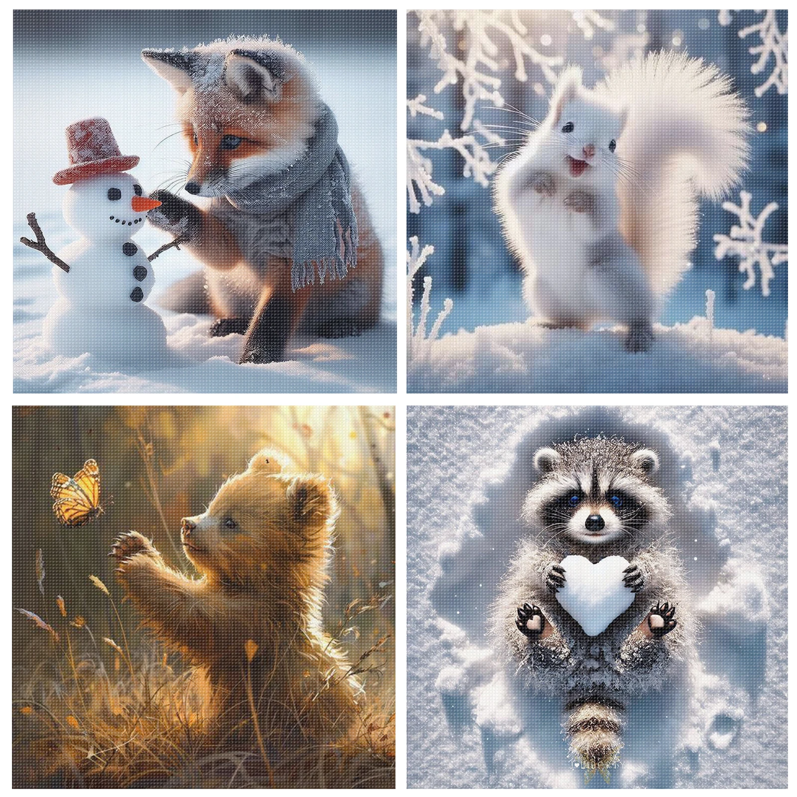 

Animal Full 11CT DIY Stamped Needlework Embroidery Kit 15.75x15.75in Printed Cross-Stitch Kits for Beginners Adults Home Decor