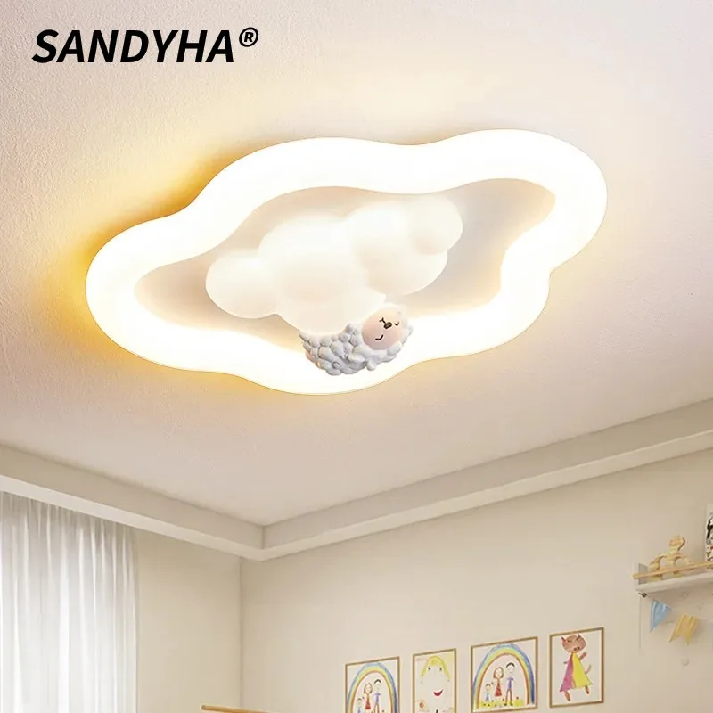 

SANDYHA Cloud Light LED Children's Room Baby Room Ceiling Lights Modern Cream Home Decor Bedroom Study Ceiling Lamps Lighting