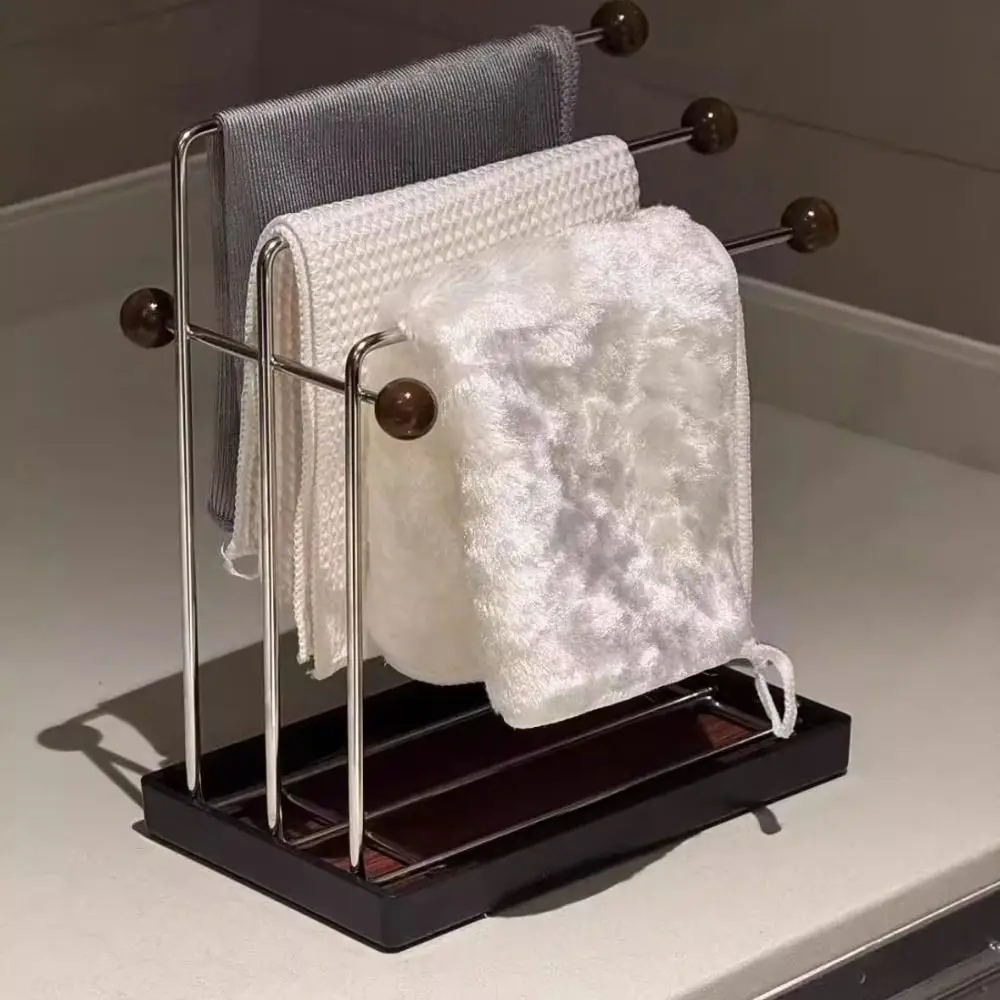 

Modern Sponge Dishcloth Towel Holder Anti-rust Removable Headband Rack Large Capacity Space Saving Tray Organizer Stand