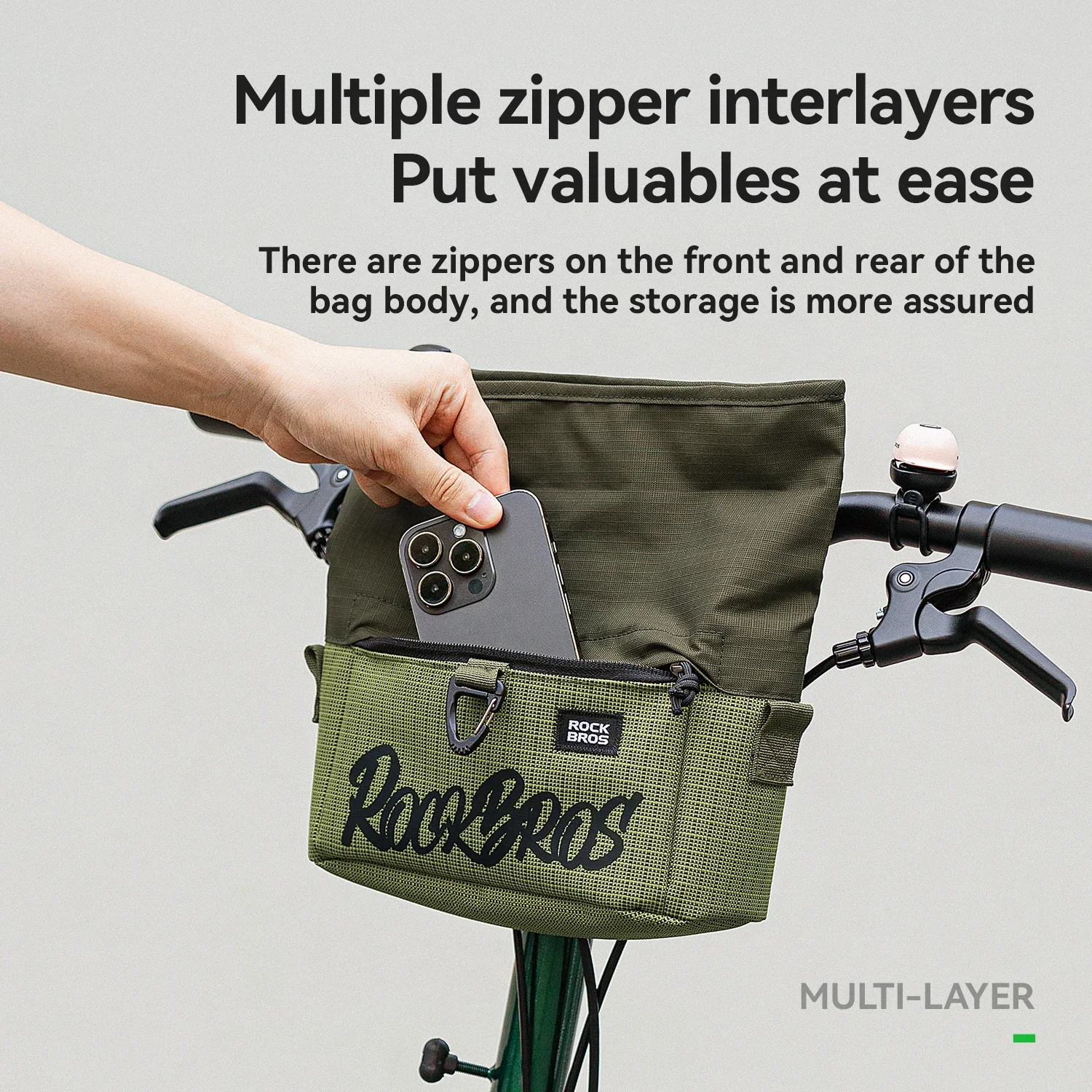 

Передняя сумка для велосипеда ROCKBROS, портативная сумка с расширяемой емкостью 2,8 л, подходит для ежедневного использования, легко разбираемые аксессуары для велоспорта
