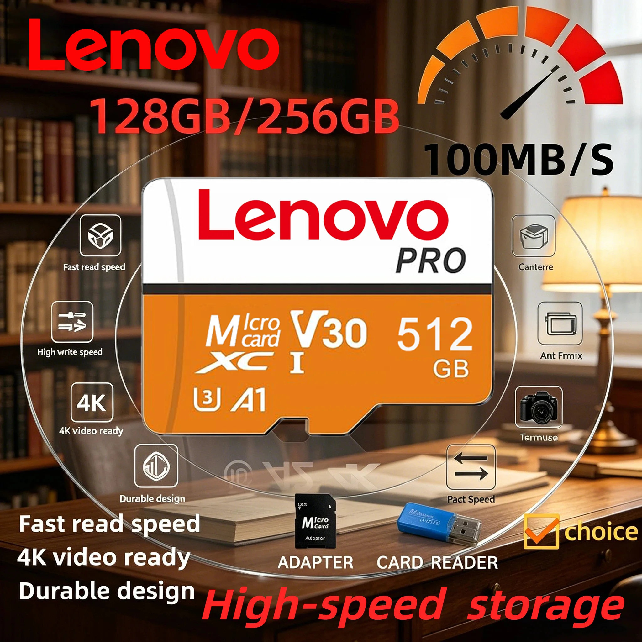 Карта-памяти-lenovo-high-speed-micro-tf-sd-class10-a2-512-ГБ-128-ГБ-256-ГБ-для-360-дропшиппинг-°-Комплекты-аксессуаров-для-видеокамер