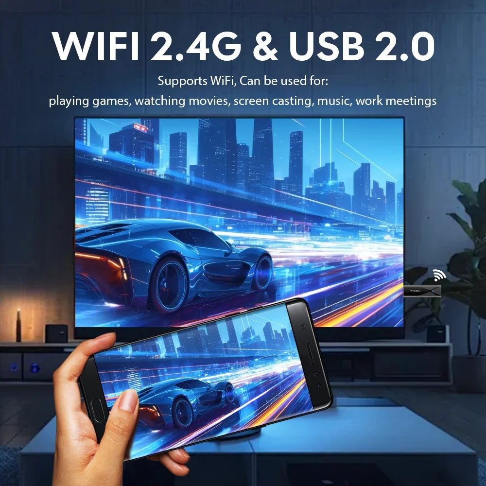 TX8 Android TV Stick IPTV 4K WiFi Zewnętrzne Urządzenie - 2GB/16GB Zasilane przez USB Mini Konsola do Odtwarzania w Domu i Samochodzie