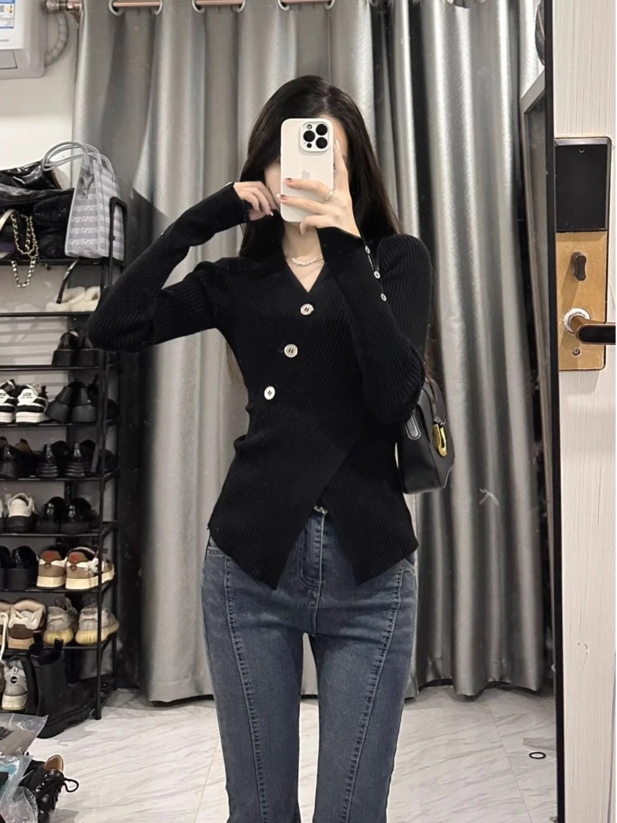 

Sweaters Jumpers Pullovers Women For Adult Ladies Sweater With Neck Pseudo Two-Pieces Christmas Holiday Festival Professional BF