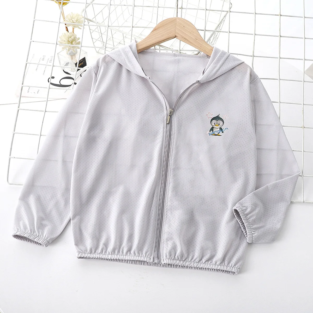 Summer Children\'s Breathable Coats Baby Hooded Sunscreen Clothing Kids Jacket Boys Girls Long-sleeved Thin Coat