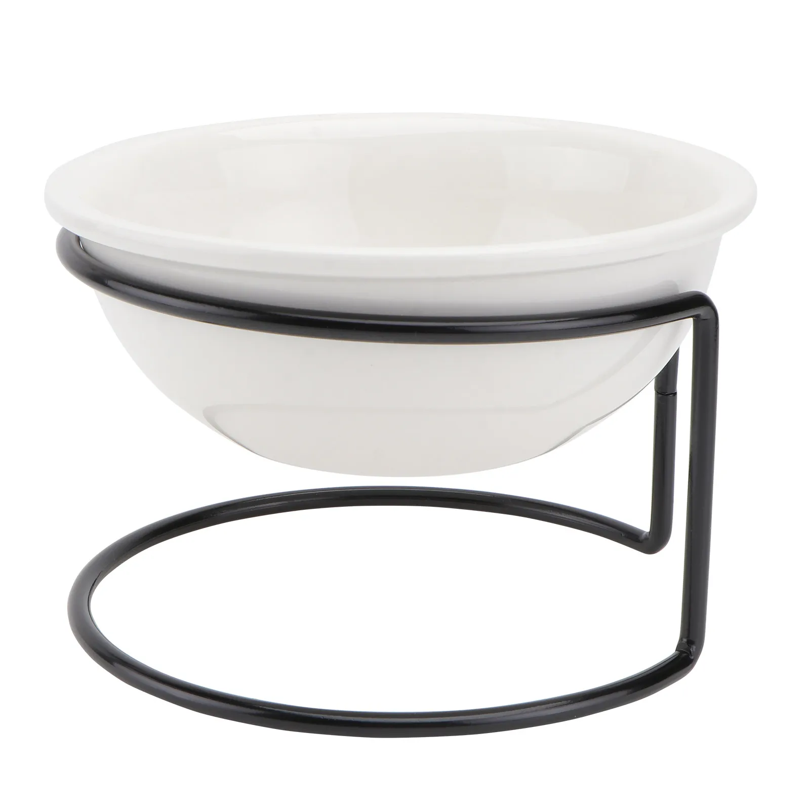 

Керамическая миска для животных с железной подставкой, 1 шт., гладкая, устойчивая, для сухого корма, лакомств и воды, легко моется, посуда для животных