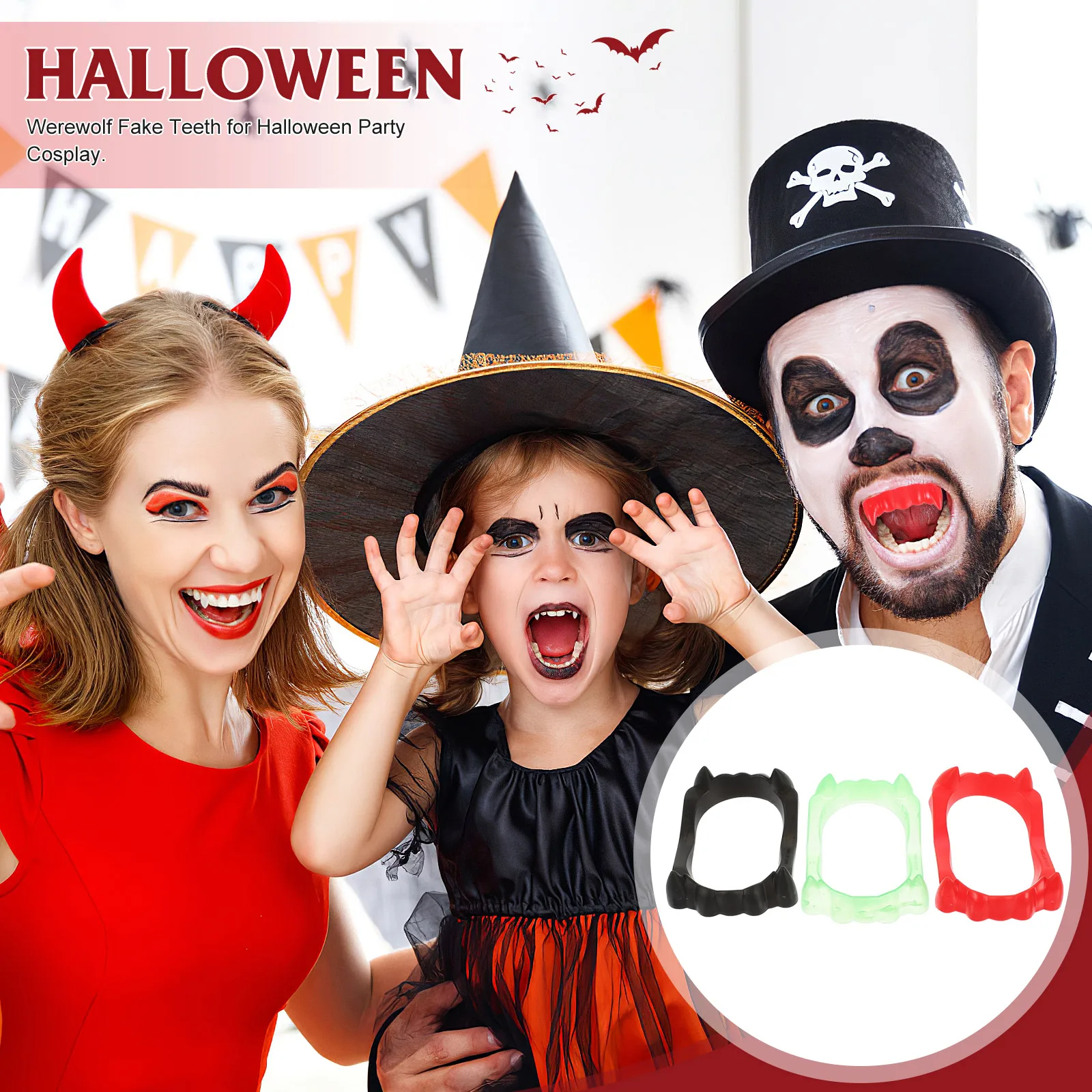 Artificial Teeth Dentures Decoration Hip Hop Halloween Cosplay Costume Prop Fake