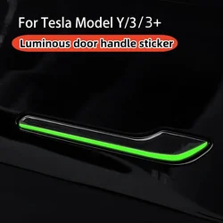 Car Door Handle Sticker for Tesla Model Y 3 3+ Luminous Night Glow Soft Rubber Protector Car Accessories for Model Y Juniper