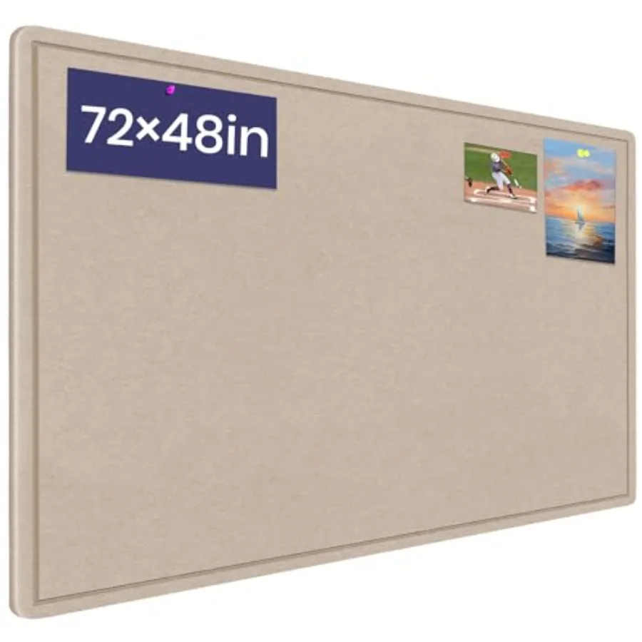 

Большая доска для объявлений - пробковая доска 72 x 48 дюймов с 30 кнопками, пробковая доска 6 x 4 фута для стен, самоклеящаяся фетровая доска для заметок