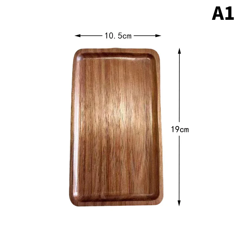 1PC Houten Dienbladen Ovale Houten Dienblad Schalen voor Serveren Voedsel Gerechten Dinerborden Massief Houten Ronde Dessertbord