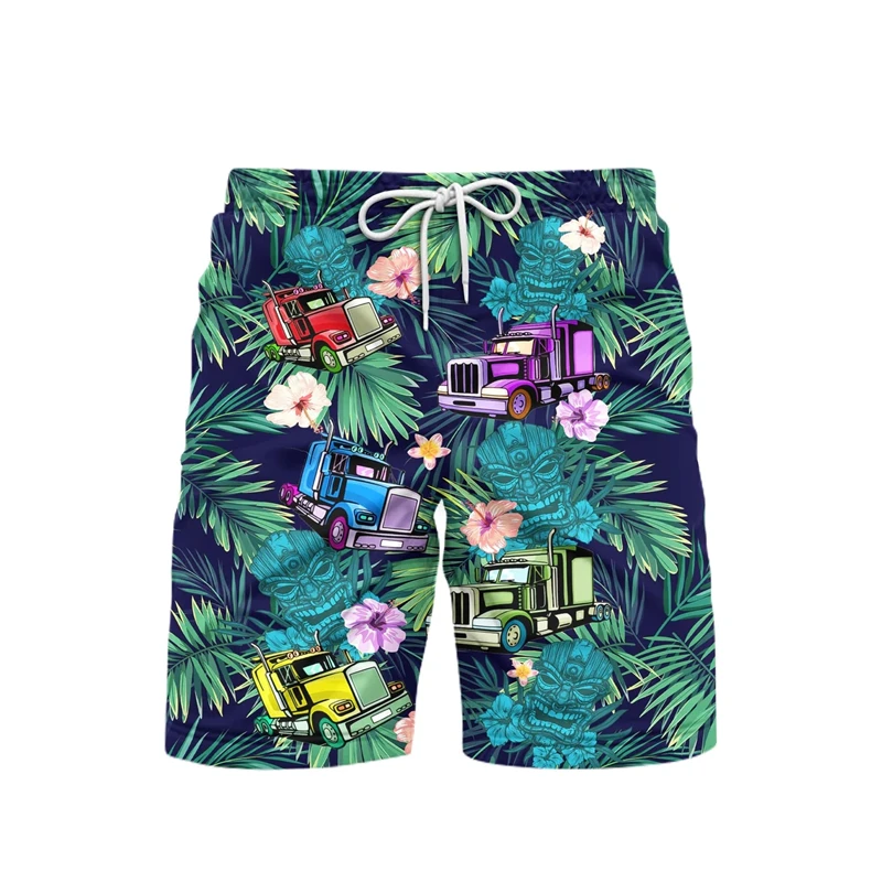 Neue Straße Auto 3D Gedruckt Herren Shorts Sommer Stereo Auto Kleidung Jungen & Mädchen Kleidung Hip Hop Übergroße Shorts Hawaiian Shorts