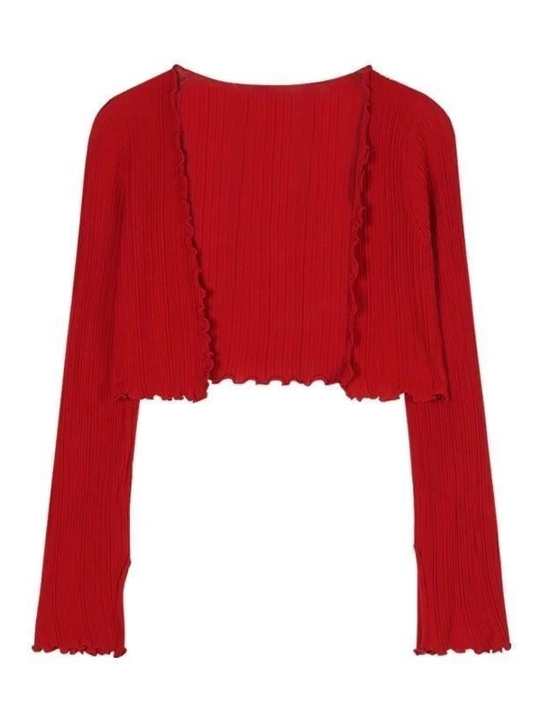 

Korean Style Hot Girl Red Sun Protection Long Sleeve T-Shirt Women Summer Loose Design Casual Versatile Top Breathable Polyes...