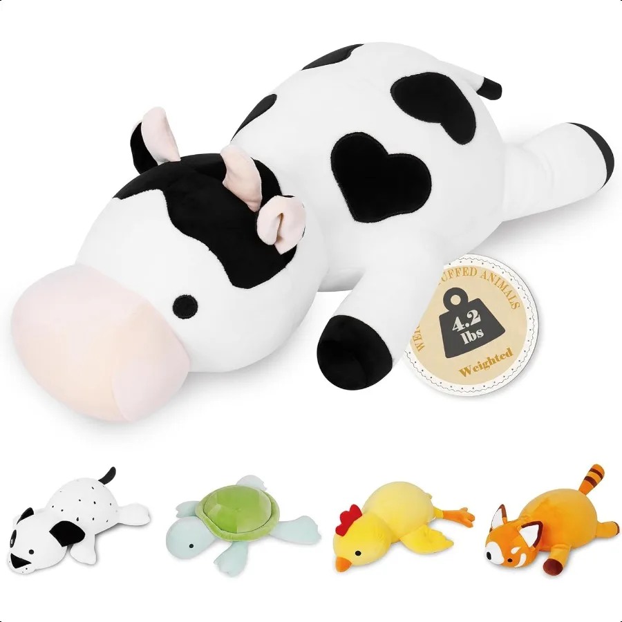 

Milk Cow Weighted Plush 24 4.2 lbs Weighted Stuffed Animals Series Cute Cow Plushie Dolls Throw Pillow Birthday Gifts for Adult