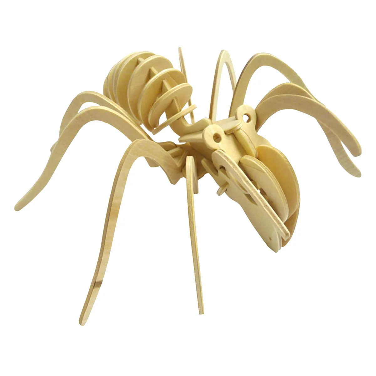 لغز خشبي ثلاثي الأبعاد للأطفال بتصميم عنكبوت DIY لعبة تجميع إبداعية لتعلم الحرف اليدوية هدية تعليمية