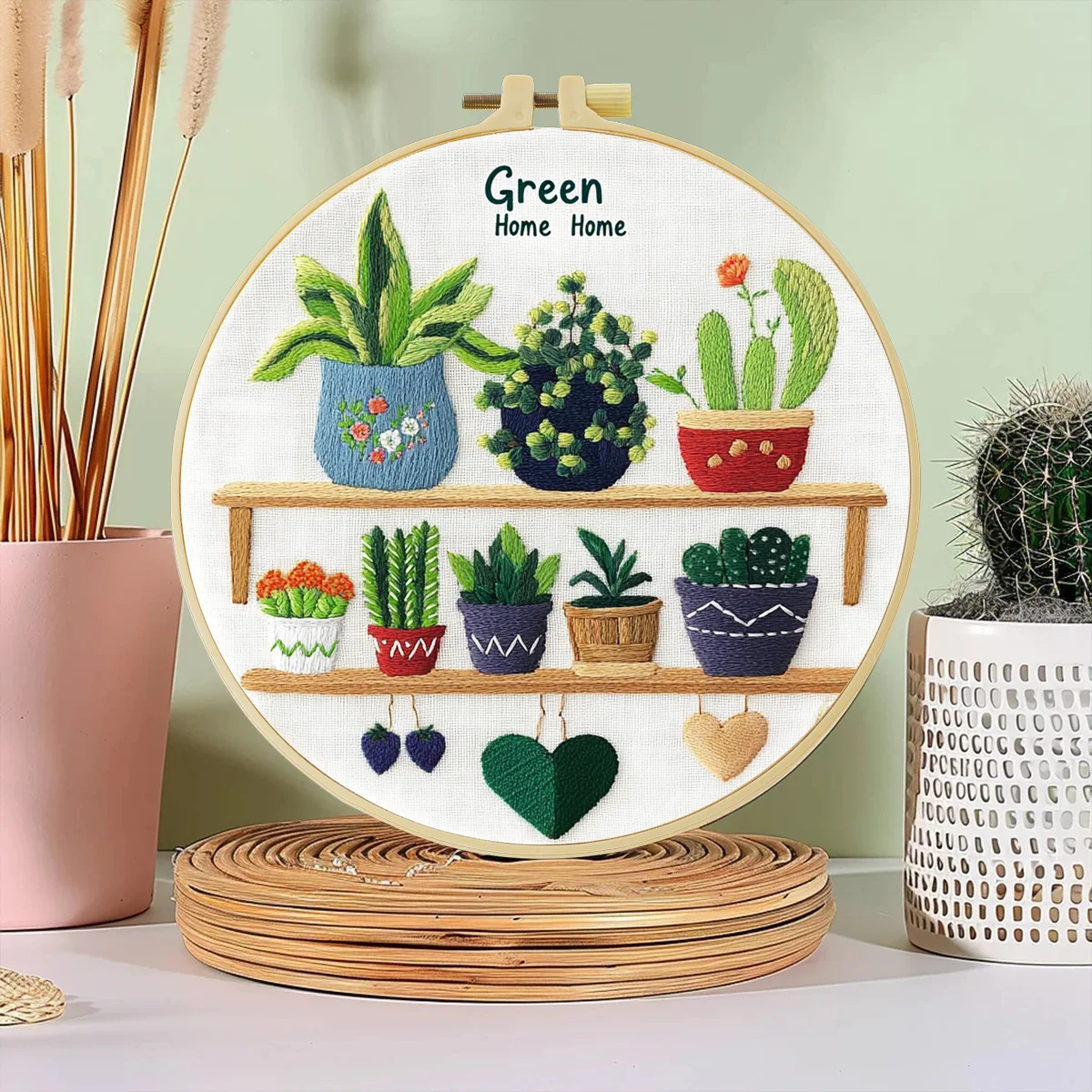 1 Stück 20X20CM/15X15CM 7,87/6,3 Zoll Stickerei-Starter-Kit DIY-Set Heimdekoration – Detail 3