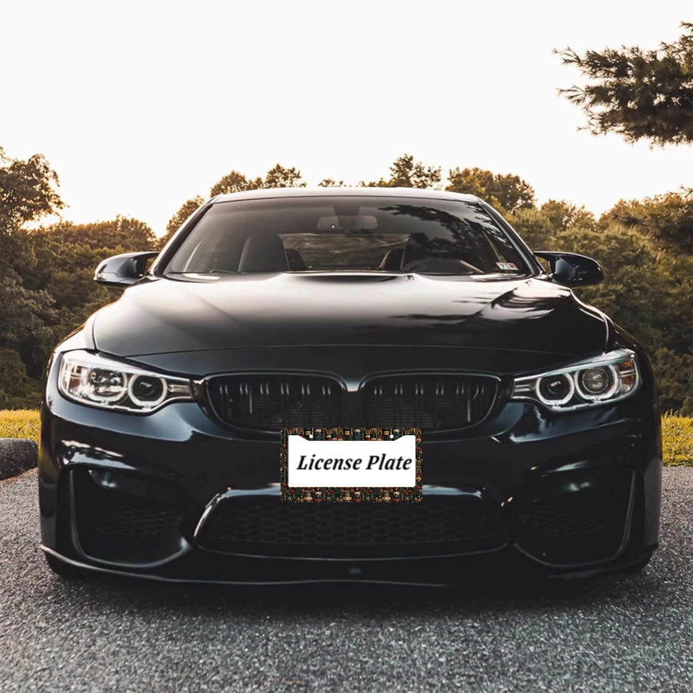 1 قطعة نمط كسارة البندق الأزرق والأحمر الرجعية 2-Hole إطار لوحة الترخيص ، مادة الألومنيوم ، 6x12 بوصة مع مجموعة المسمار ، كاليفورنيا خمر