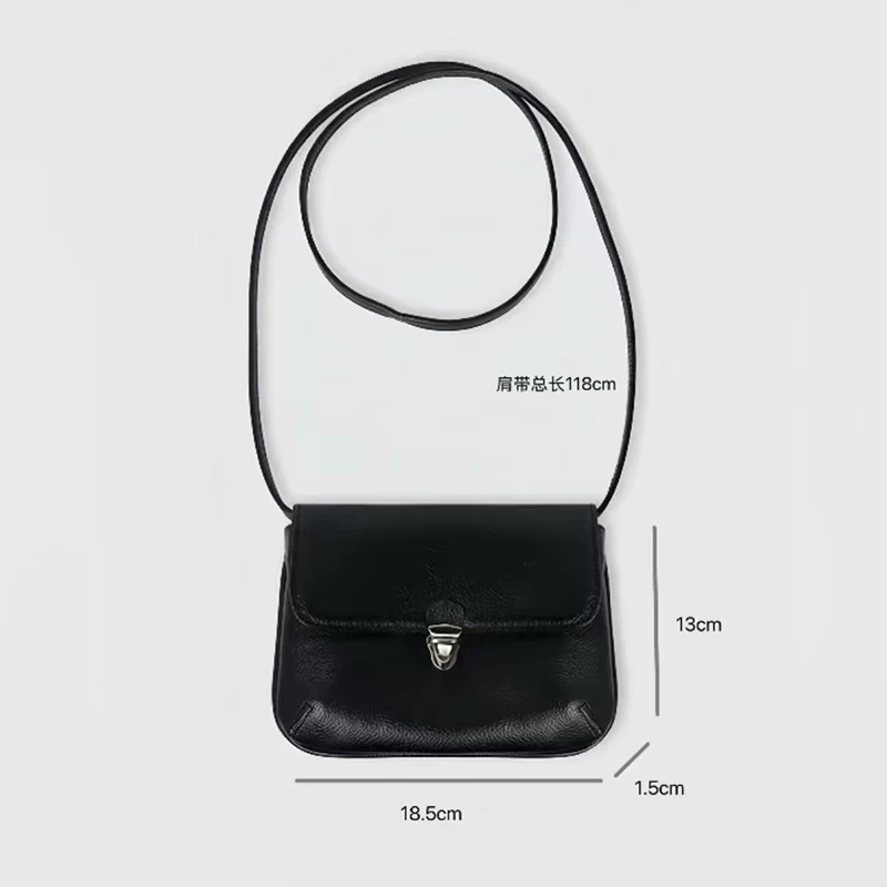 Soft Genuine Leather With Metal Buckles Creative Korean Niche Design Simple And Stylish Versatile Shoulder Bag - view 6