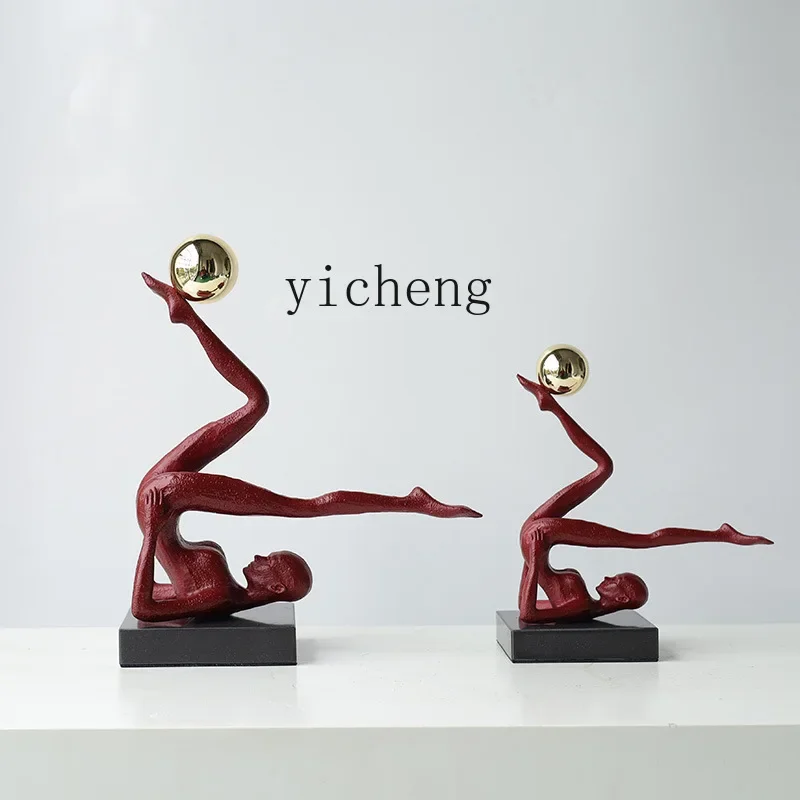 ZK now light luxury high-grade cast iron metal gymnastics character ornaments home office wine cabinet decorations