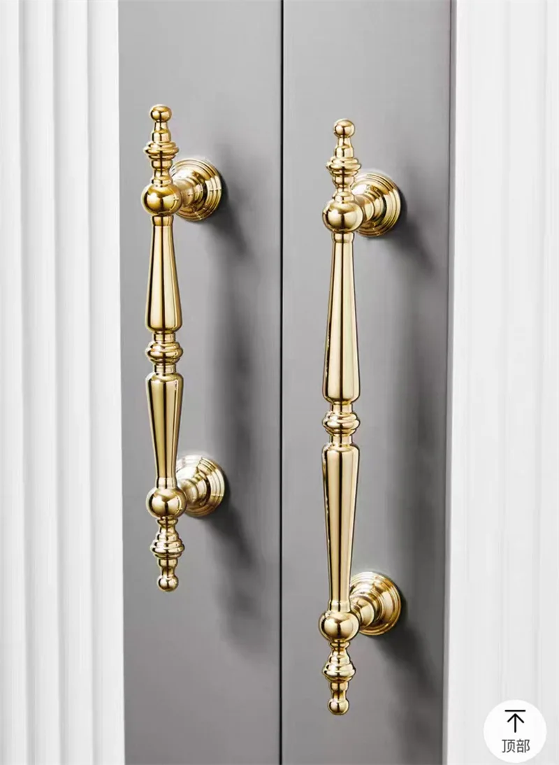 Maniglie per mobili in bronzo dorato francese, pomelli per porte del cassetto, maniglie per cassetti, guardaroba in ottone massiccio PVD, per mobili fai da te