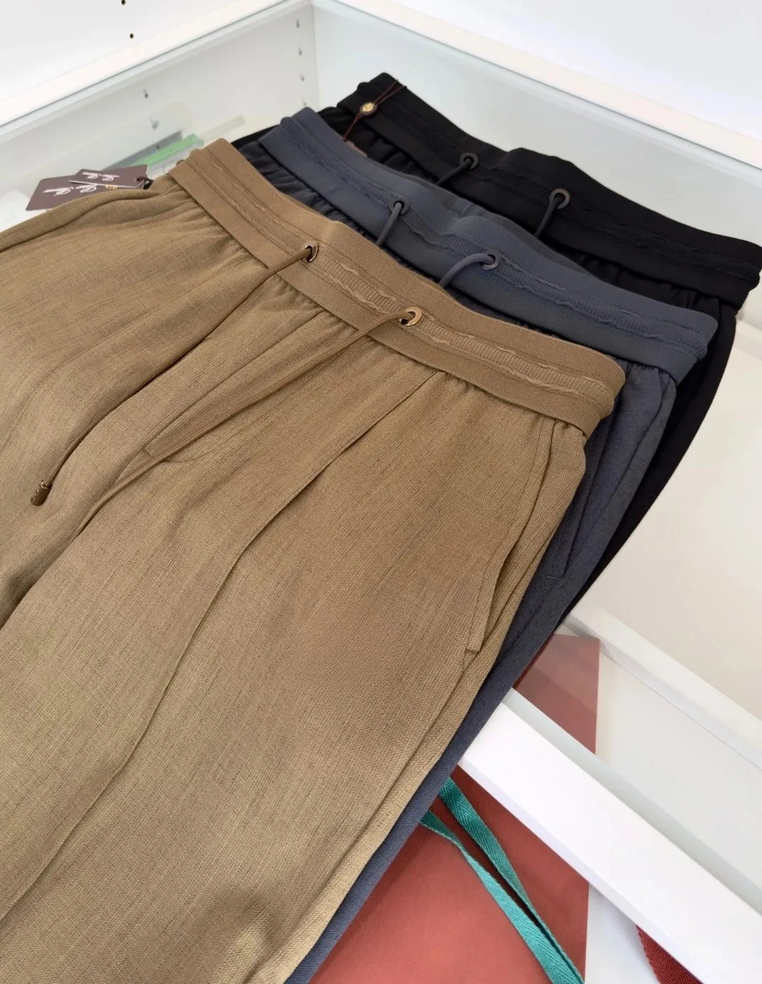 

LP Italian European and American light luxury linen tether straight casual pants