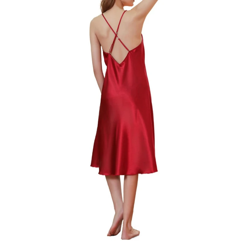 ผู้หญิงซาตินนุ่ม Camisole Elegant SHEER ชุดนอน Nightdress หรูหราน้ําหนักเบา Loungewear All-Season