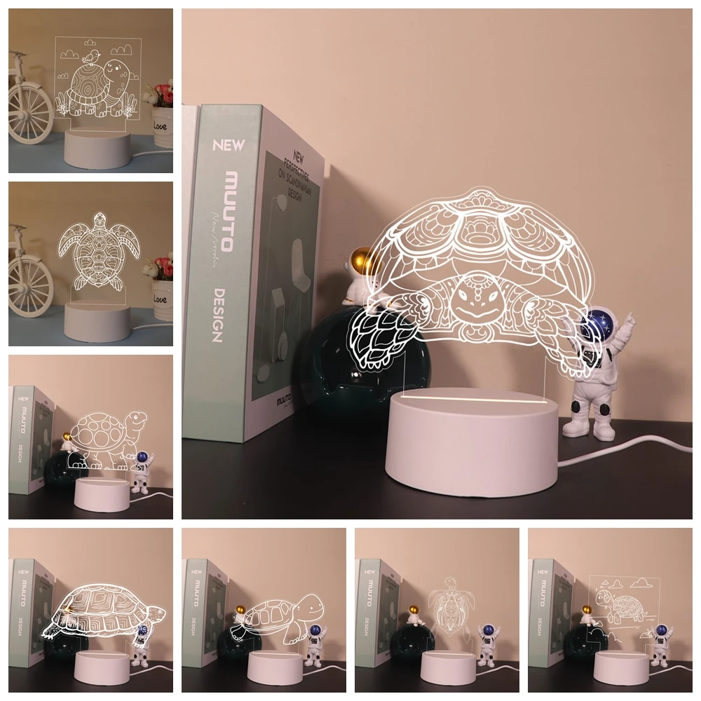 

Beauty Tortoise Color Changeable Table Lamp For Bedroom Night Lights Avatar Mange Room Decor Kid'S Gift