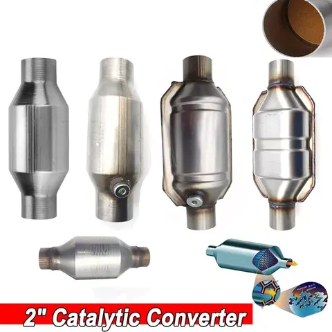 2'' inch 5.1cm Universal Car Catalytic Converter Oxygen Sensor 400 Cells High Flow Catalyst Converter Stainless Steel Euro1