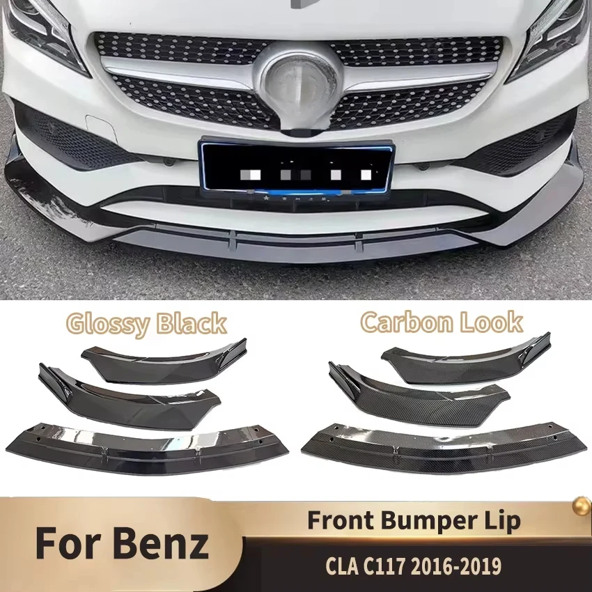 Front Bumper Lip Spoiler Body Kit Diffuser Front Shovel Skirt Board for Mercedes Benz CLA C117 2016 2017 2018 2019 Accessories