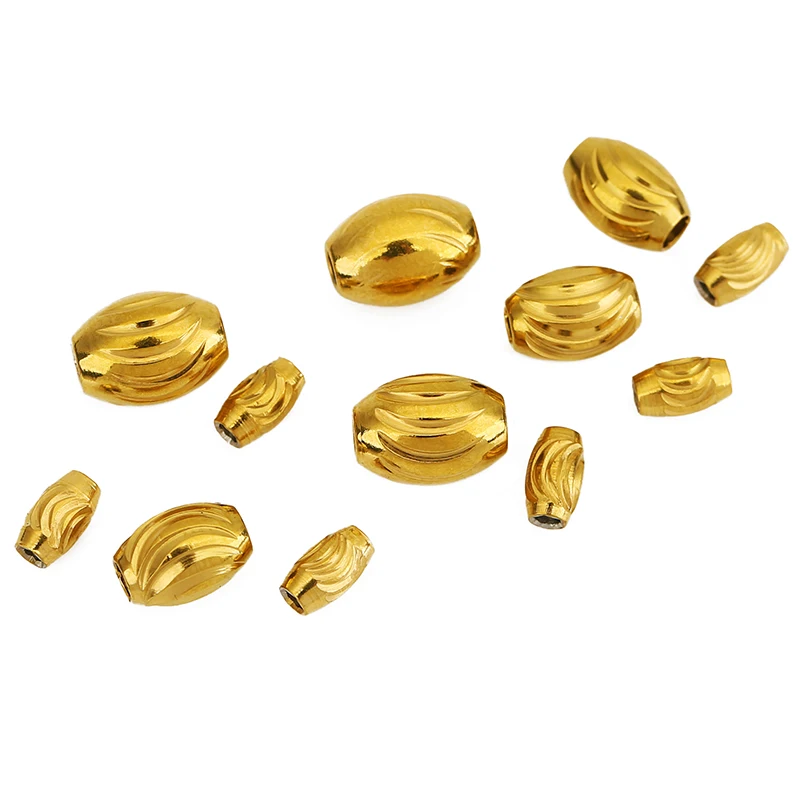 10 قطعة 5 7 8 مللي متر البيضاوي ثقب كبير خرز من الفولاذ المقاوم للصدأ لا تتلاشى أبدًا PVD خزر عازل قلادة سوار لصنع المجوهرات النتائج