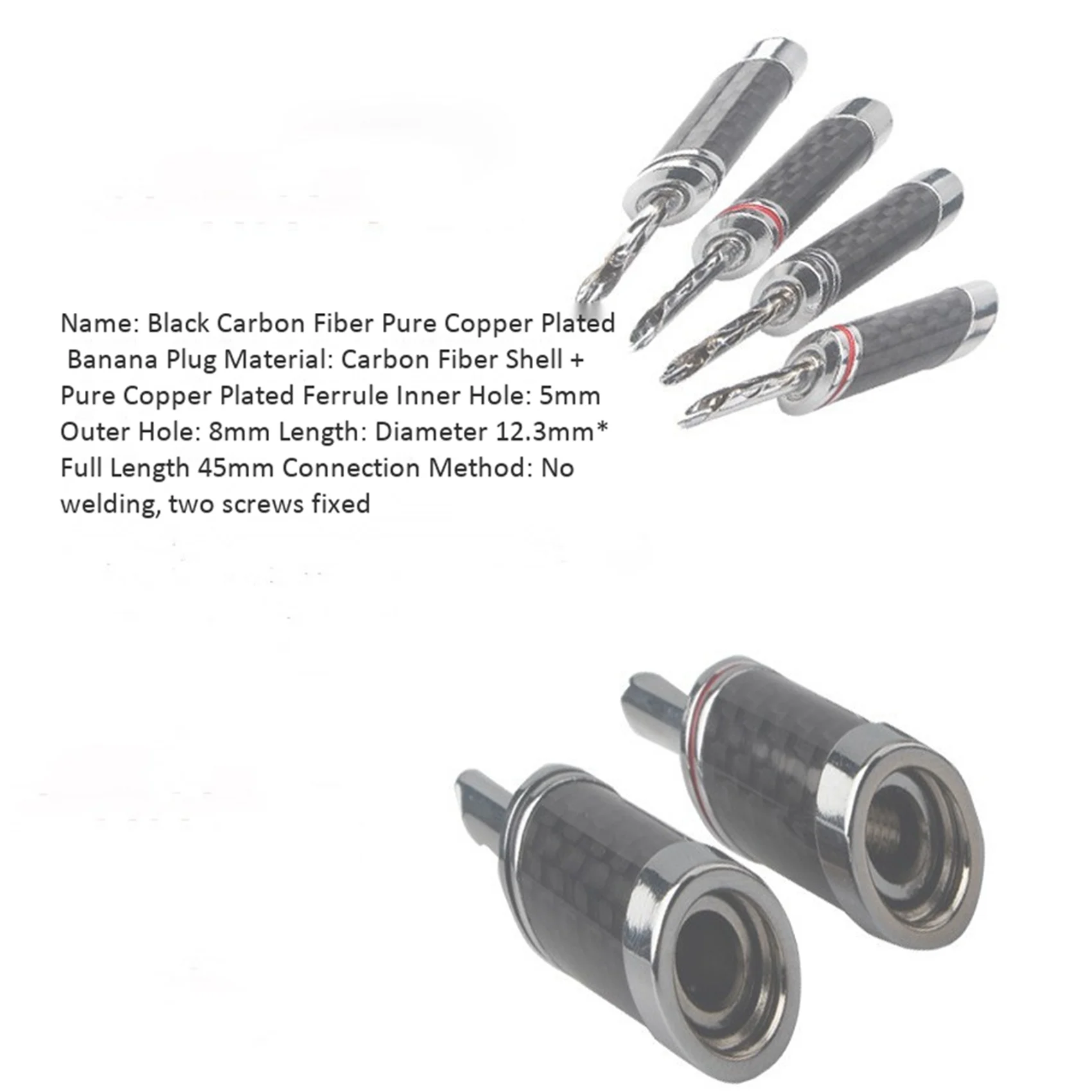 

Gift For Her 16Pcs Banana Plugs Hi-End HIFI DIY Carbon Fiber Copper Plated Rhodium Electrical Audio Jack Banana Connector Plug